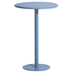 Petite table haute ronde d'appoint Week-end en aluminium bleu azur, 2017