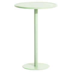 Petite table haute ronde d'appoint Week-end en aluminium vert pastel, 2017