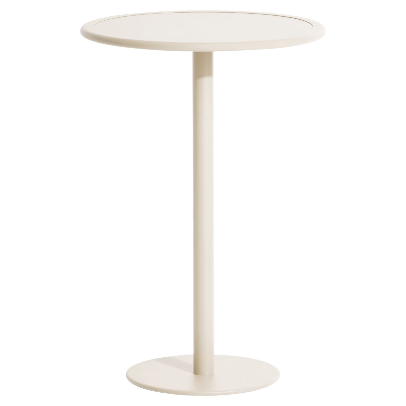 Petite Friture Week-End Round High Table in Ivory Aluminium, 2017 For Sale
