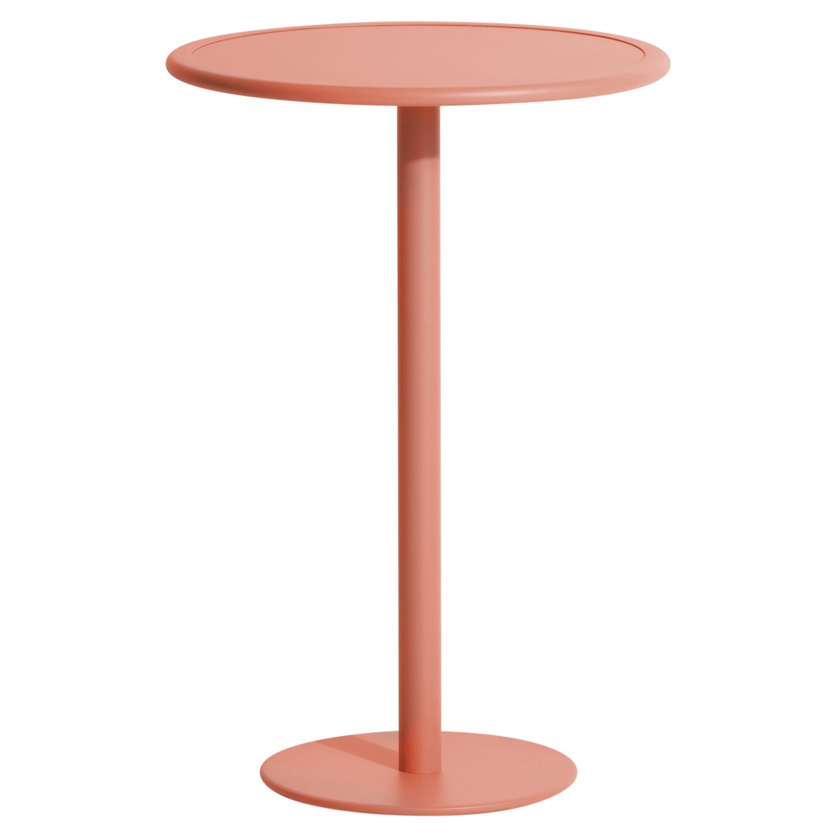 Petite Friture Week-End Round High Table in Coral Aluminium, 2017 For Sale