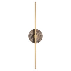 Essential Italian Wall Sconce "Stick" - Brass and Brown Emperador Marble