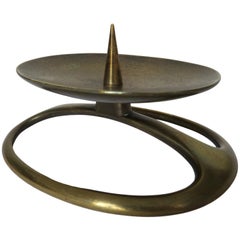 Beautiful Midcentury Brass Candle Holder by Carl Auböck