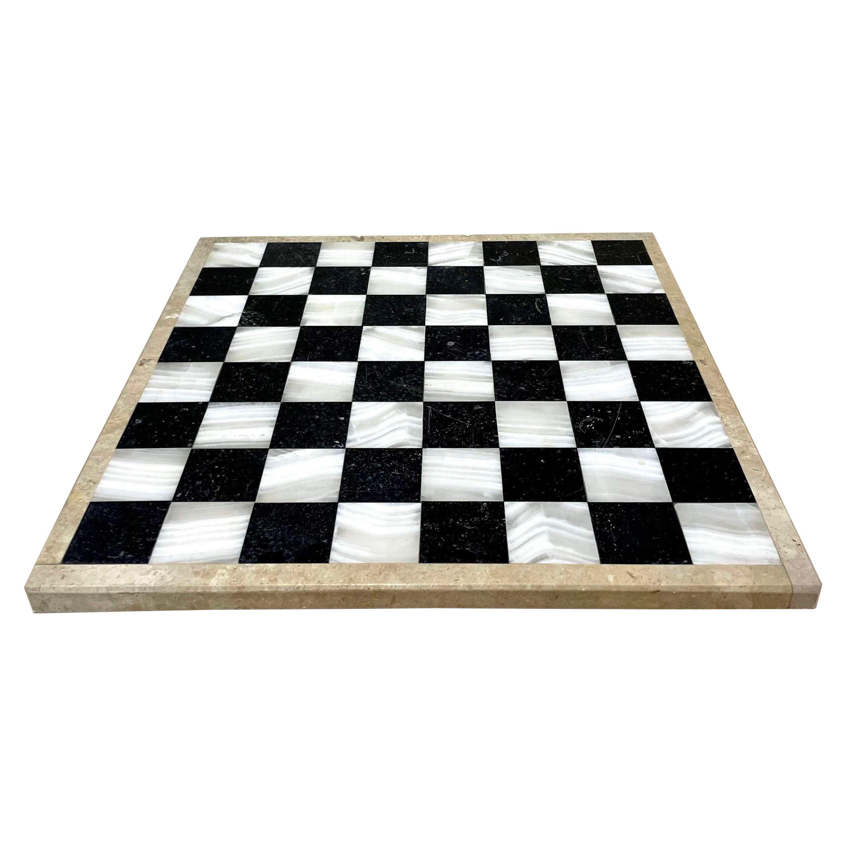 19th Century Marble & Mother of Pearl Chess Board