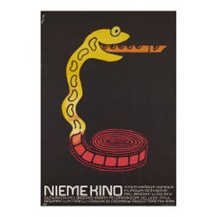 Vintage Silent Movie, Polish A1 Film Movie Poster, Flisak, 1976