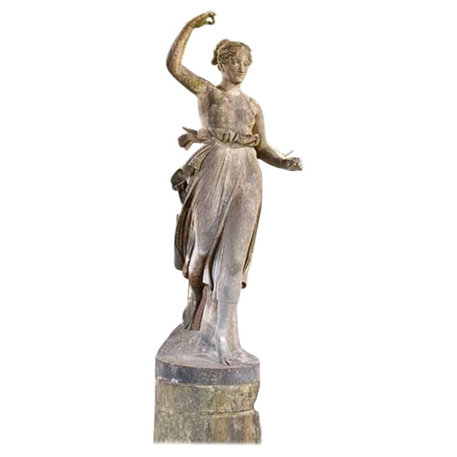 Large Carrara Marble Statue of Hebe, After Antonio Canova, circa 1850 For Sale