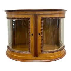 Late 19th Century Curved Glass, Display Showcase Collectors Case