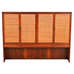 George Nakashima for Widdicomb Walnut and Cane Cabinet, Newly Restored