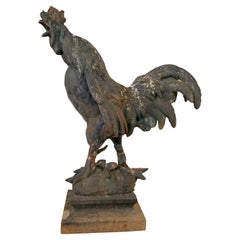 Extraordinary 19th Century French Iron Rooster Sculpture
