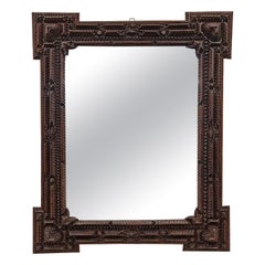 Wall Mirror, Frame, Tramp Art, Folk Art, 1880, Austria