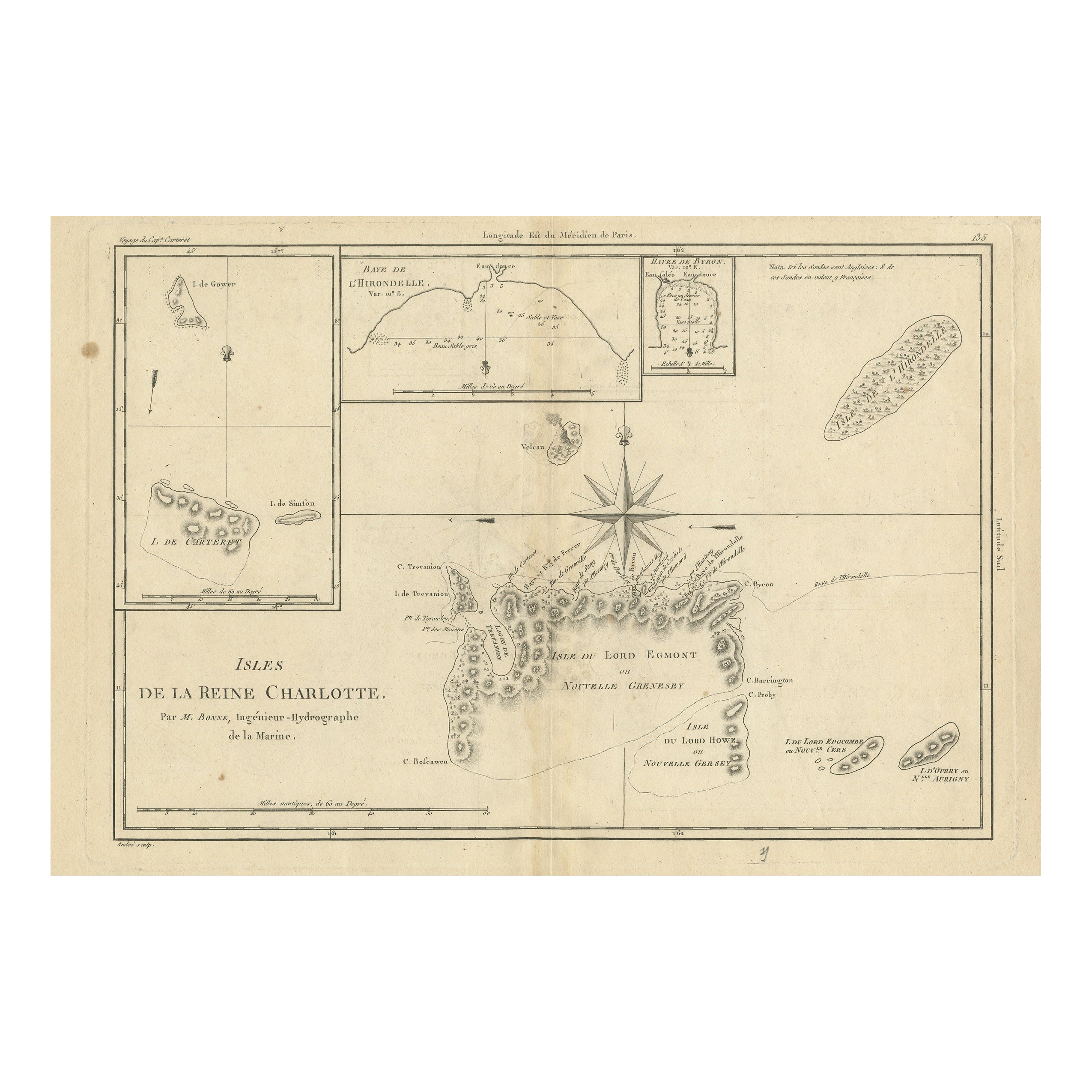Antique Map of the Queen Charlotte Islands, Haida Gwaii For Sale