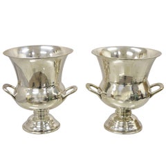 Vintage Leonard Silver Plated Trophy Cup Ice Bucket Champagne Chiller, a Pair