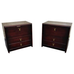 Used Pair of Paul Frankl for Johnson Furniture and John Stuart Mahogany Nightstands