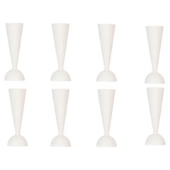 Set of 8 White Konos Matt Vases by Valeria Vasi