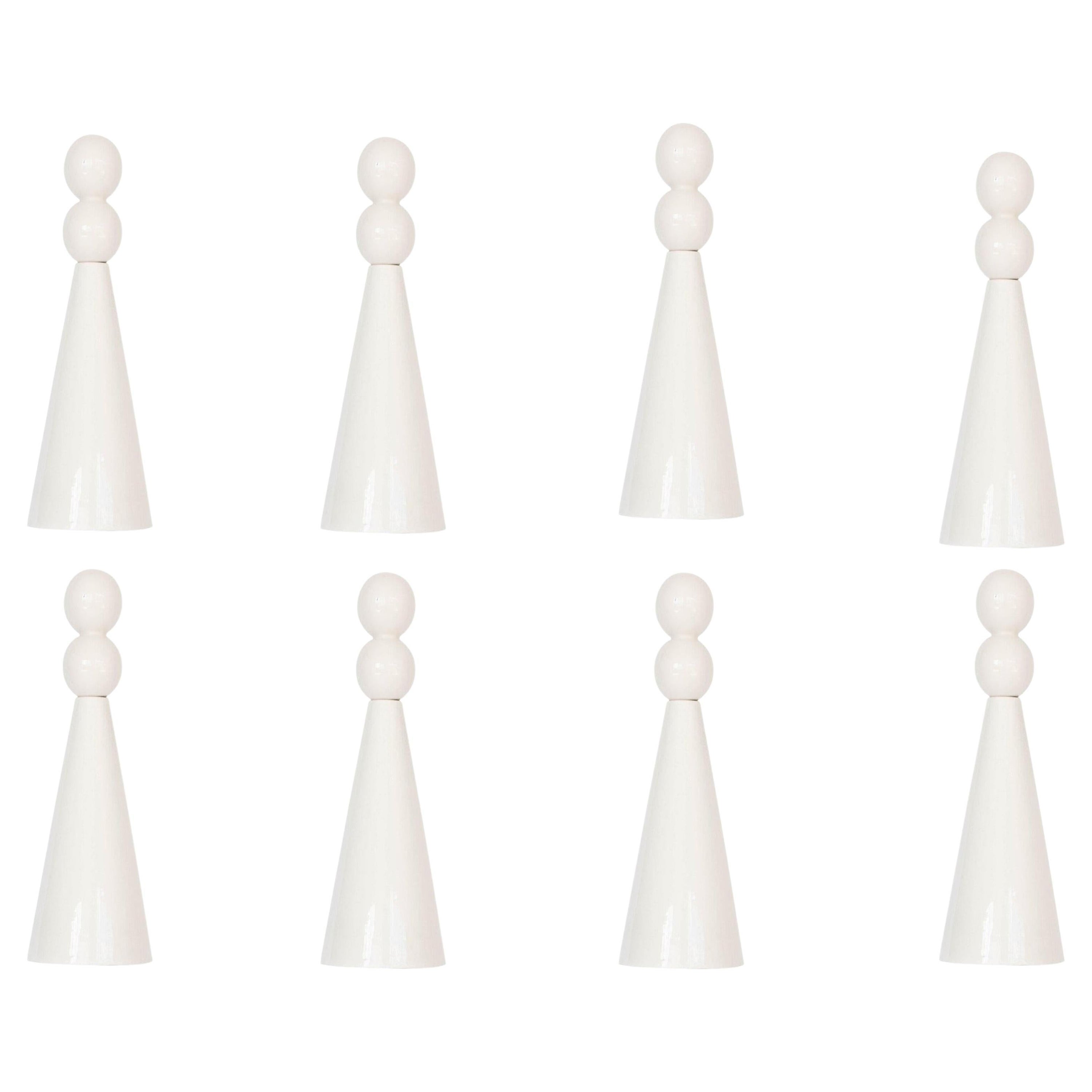 Set di 8 vasi Kaori bianchi lucidi di Valeria Vasi