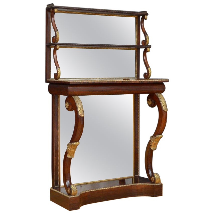 Regency Rosewood Console Table For Sale