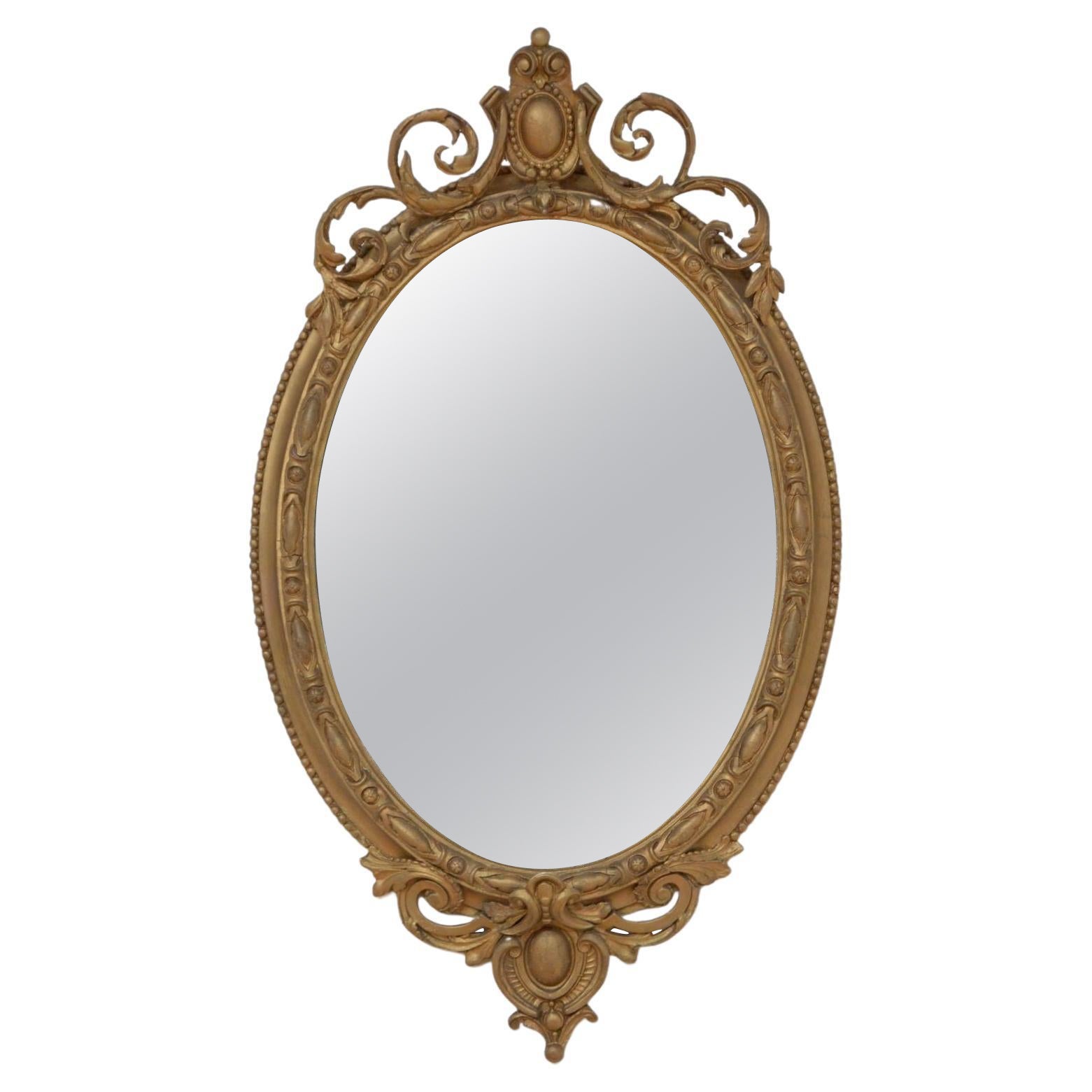 Victorian Oval Wall Mirror For Sale