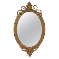 Antique Victorian Oval Wall Mirror