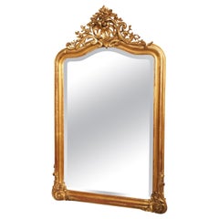 Antique 19th Century French Giltwood Louis XV Style Beveled Mirror, circa 1875