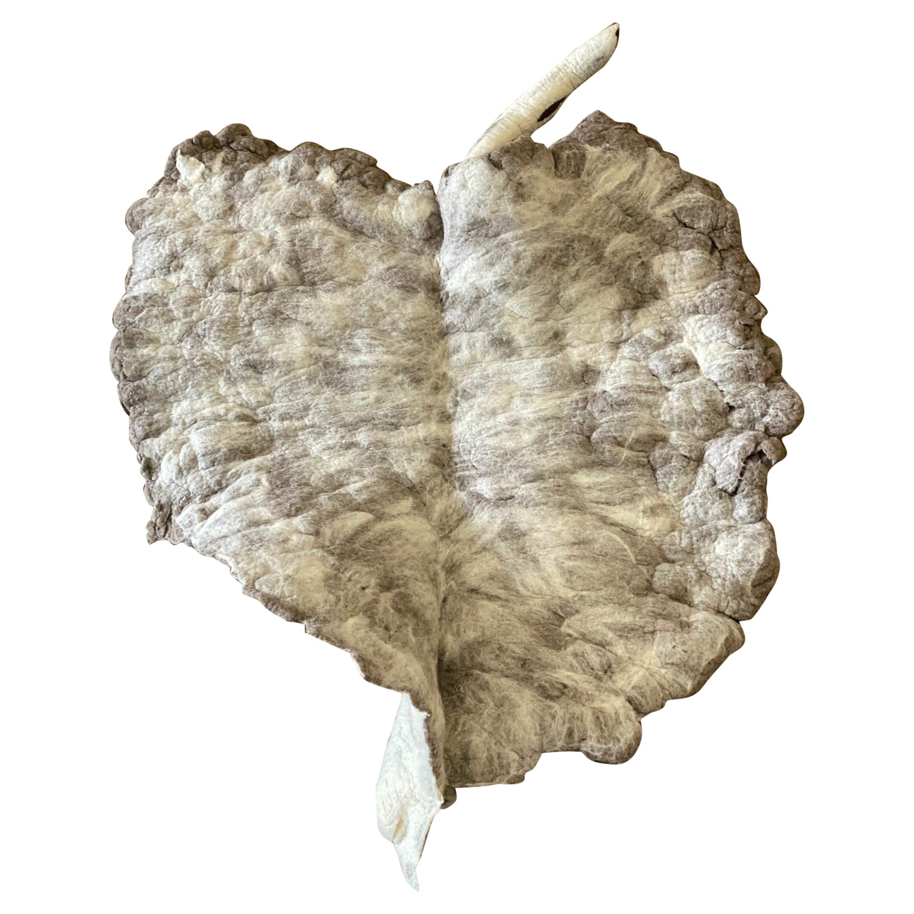 Giant Leaf, Naturally Dyed Felted Wool Sculpture by Inês Schertel, Brazil, 2019 For Sale
