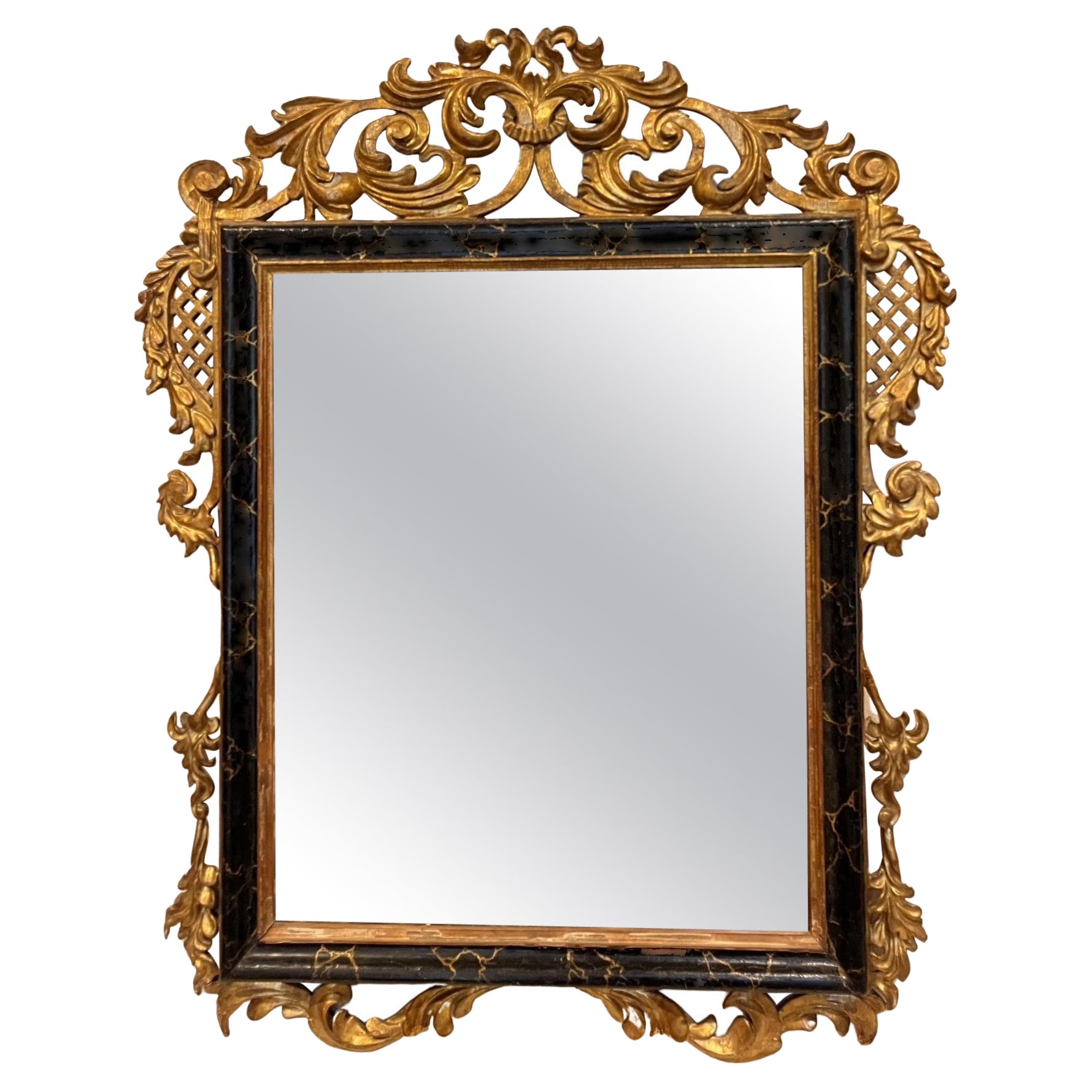 18th Century French Louis XV Period Rococo Giltwood Mirror For Sale