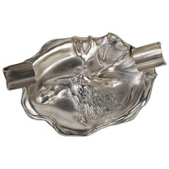  Danish Silver Ashtray with Elk