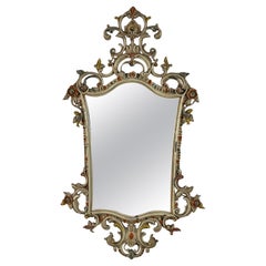 Decorated Bronze Wall Mirror, Italy, 1970s