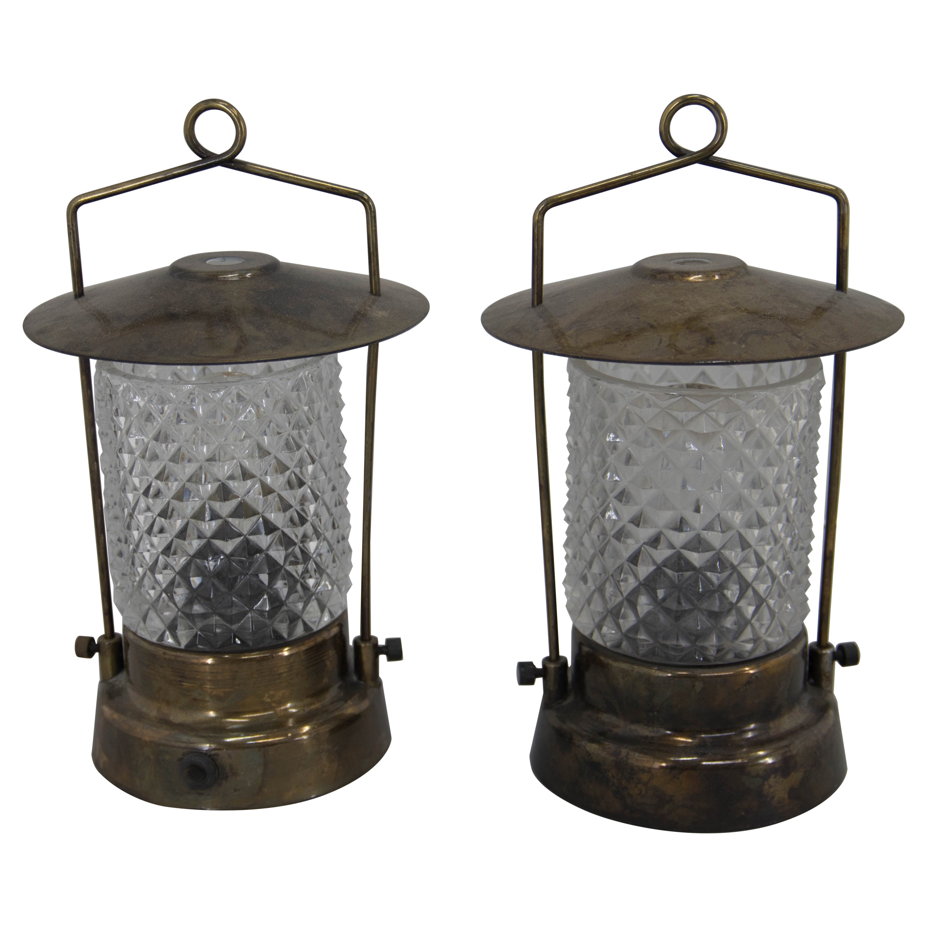 Set of Two Table Lamps, Czechoslovakia, 1970s For Sale