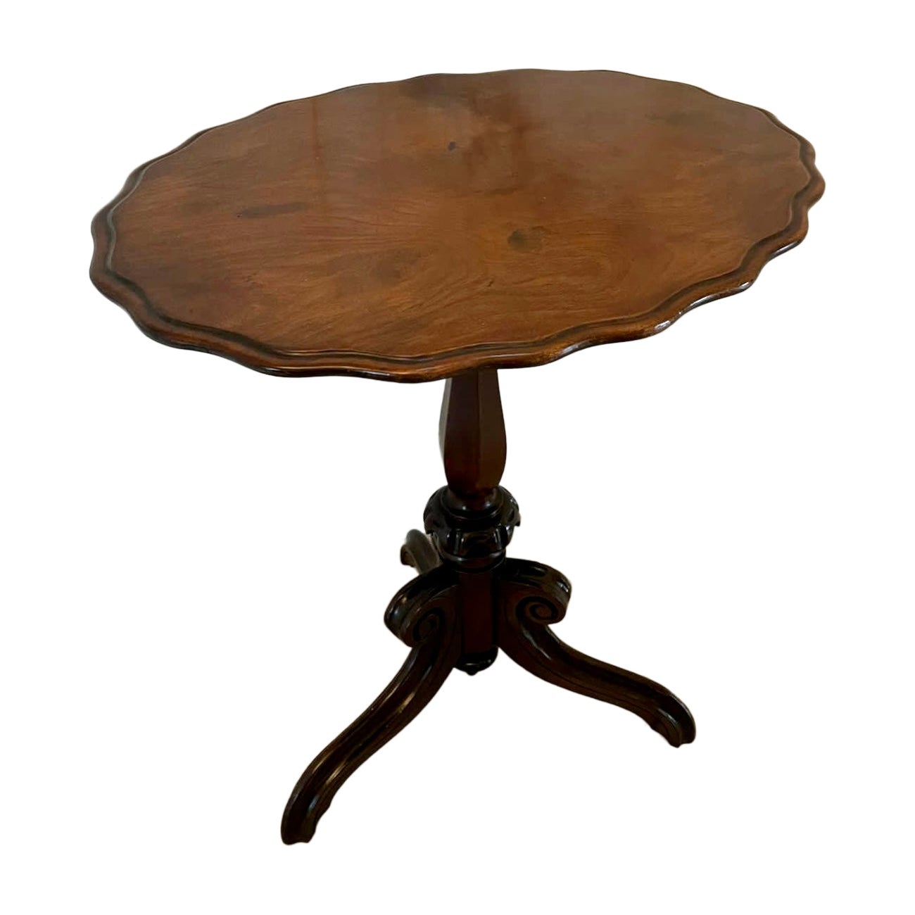 Table de lampe ancienne en acajou figuré de qualité victorienne 