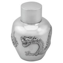Antiguo Wang Hing & Co. Caja de té de plata de exportación china