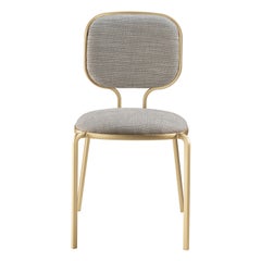 Liù Chair Fabric Bogardine Colour 03 Perla, Satin Brass Structure, Made in Italy