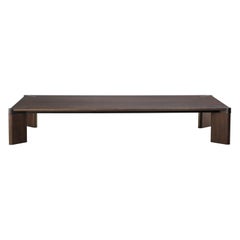 Tavolino Ottanta, legno e parti metalliche in ottone brunito, made in italy