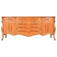 Romweber French Provincial Louis XV Burl Wood Sideboard Credenza, circa 1940s