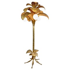 Vintage Gold Palm Tree Floor Lamp Sergio Terzani