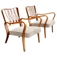 Two English 1940s "Linden" Lounge Chairs by G.a Jenkins for Packet Furniture