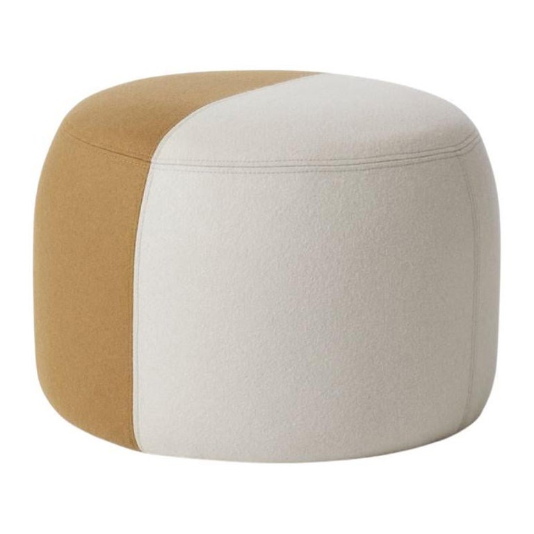 Dainty Pouf Pearl Grey Olive by Warm Nordic For Sale
