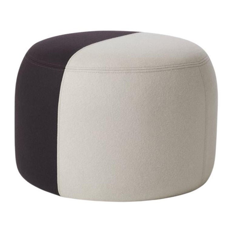 Dainty Pouf Pearl Grey, Black by Warm Nordic For Sale