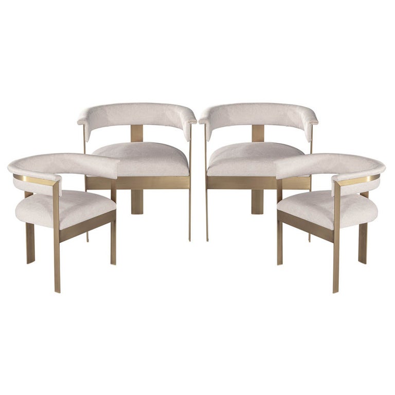 Set of 4 Modern Curved Brass Dining Chairs For Sale at 1stDibs — free download
