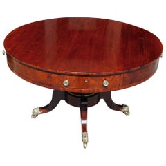 Antique American Regency Mahogany Four Drawer Center Table with Desk, Phila, C. 1790