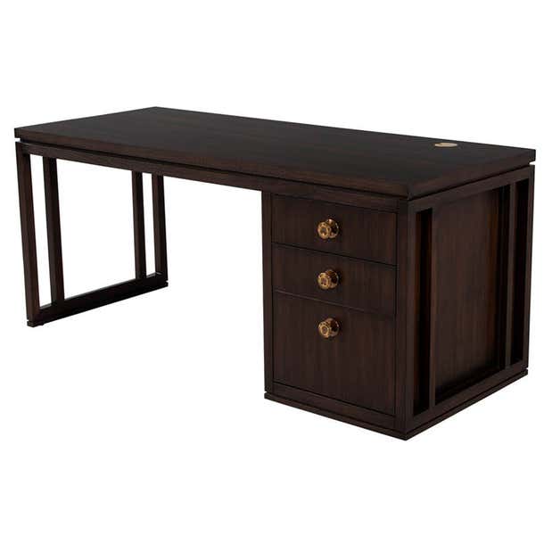 Modern Walnut Office Desk For Sale at 1stDibs