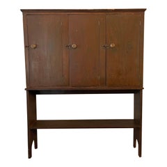 Used Early 20th Century Dry Goods Cupboard Pantry Cabinet