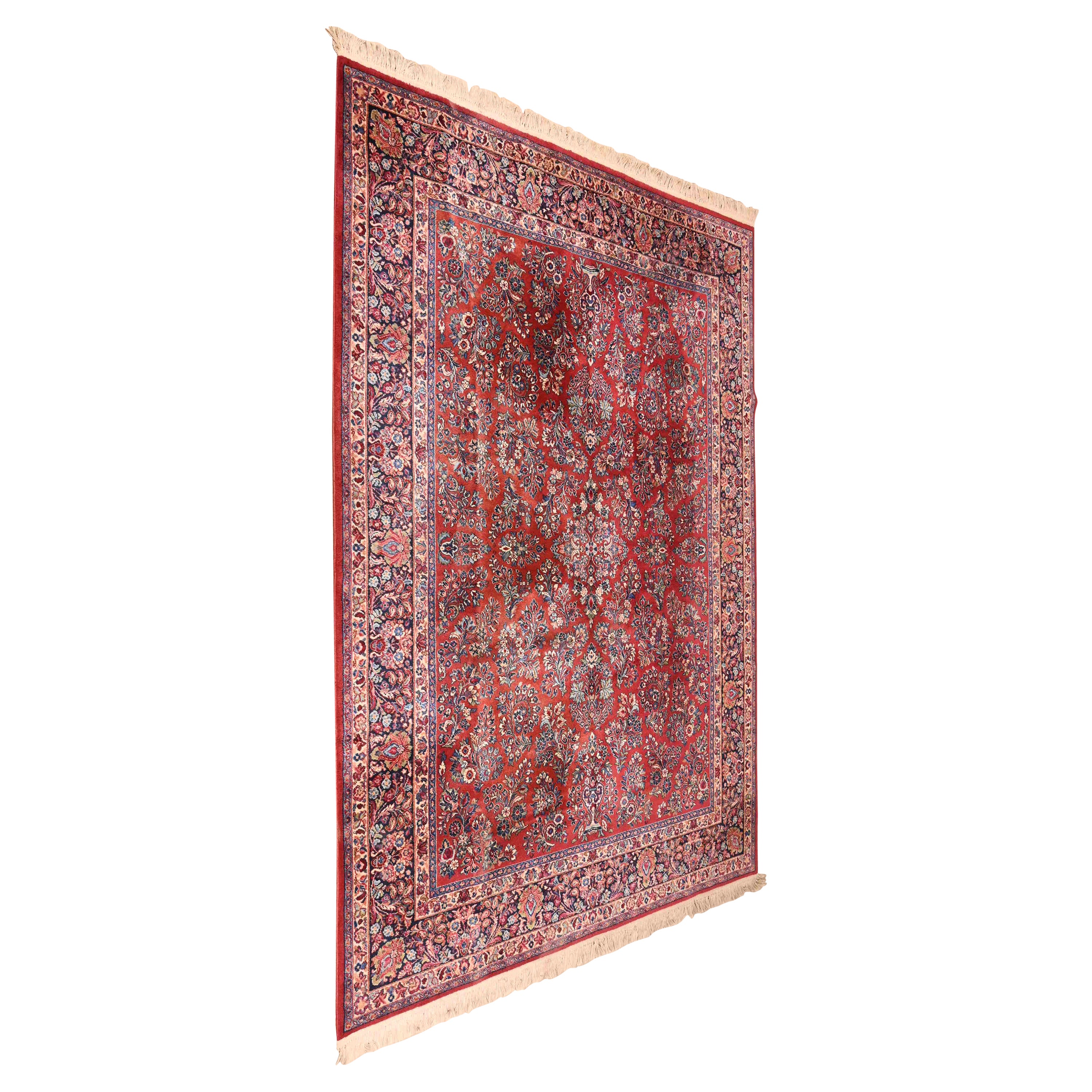 Karastan Sarouk Room Size Wool Rug, circa 1950s For Sale