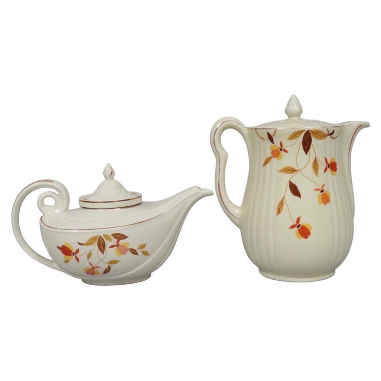 Ceramic Tea and Coffee Pot Set by Hall's For Sale at 1stDibs