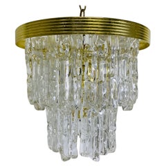 Vintage Mid-Century Modern Lucite and Brass Waterfall Style Chandelier
