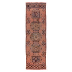 Paire de tapis vintage d'Oushak d'Anatolie en 100 % laine, 3,3 x 10,5 m