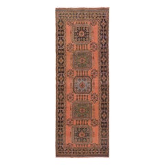 4.2x11.4 Ft Vintage Oushak Runner, Hallway Rug Authentic Wool Carpet from Turkey