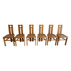 Set of 6 Midcentury Post Modern Dining Chairs by Pietro Costantini Italy