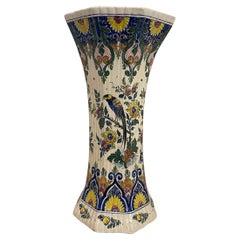 Magnifique vase de Delft à grande échelle peint à la main, début du 20e siècle