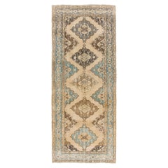 Hand Made Vintage Anatolian Oushak Runner Rug, Handmade Hallway Carpet