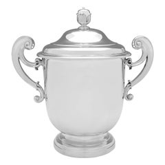 Very Large Antique Sterling Silver Trophy Cup by Garrard & Co. London, 1920