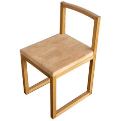 White Oak Wood and Cork Chair Dining or Writing Desk Chair Porto Chair